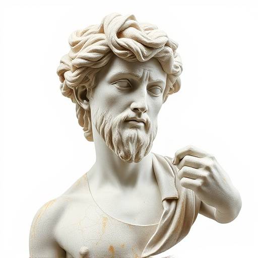 A modern sculpture inspired by Michelangelo's David, incorporating contemporary materials and techniques.