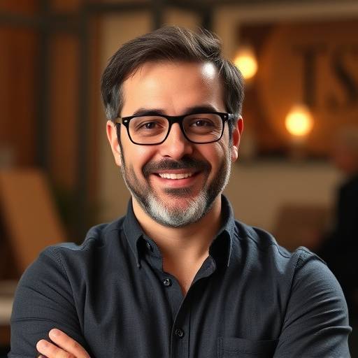 Portrait of Giovanni Esposito, digital marketing specialist at Atelier Luce, smiling confidently.