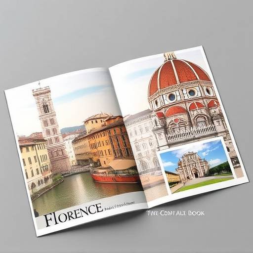 Professional brochure design for an art gallery in Florence, featuring high-quality images and detailed descriptions of artworks.